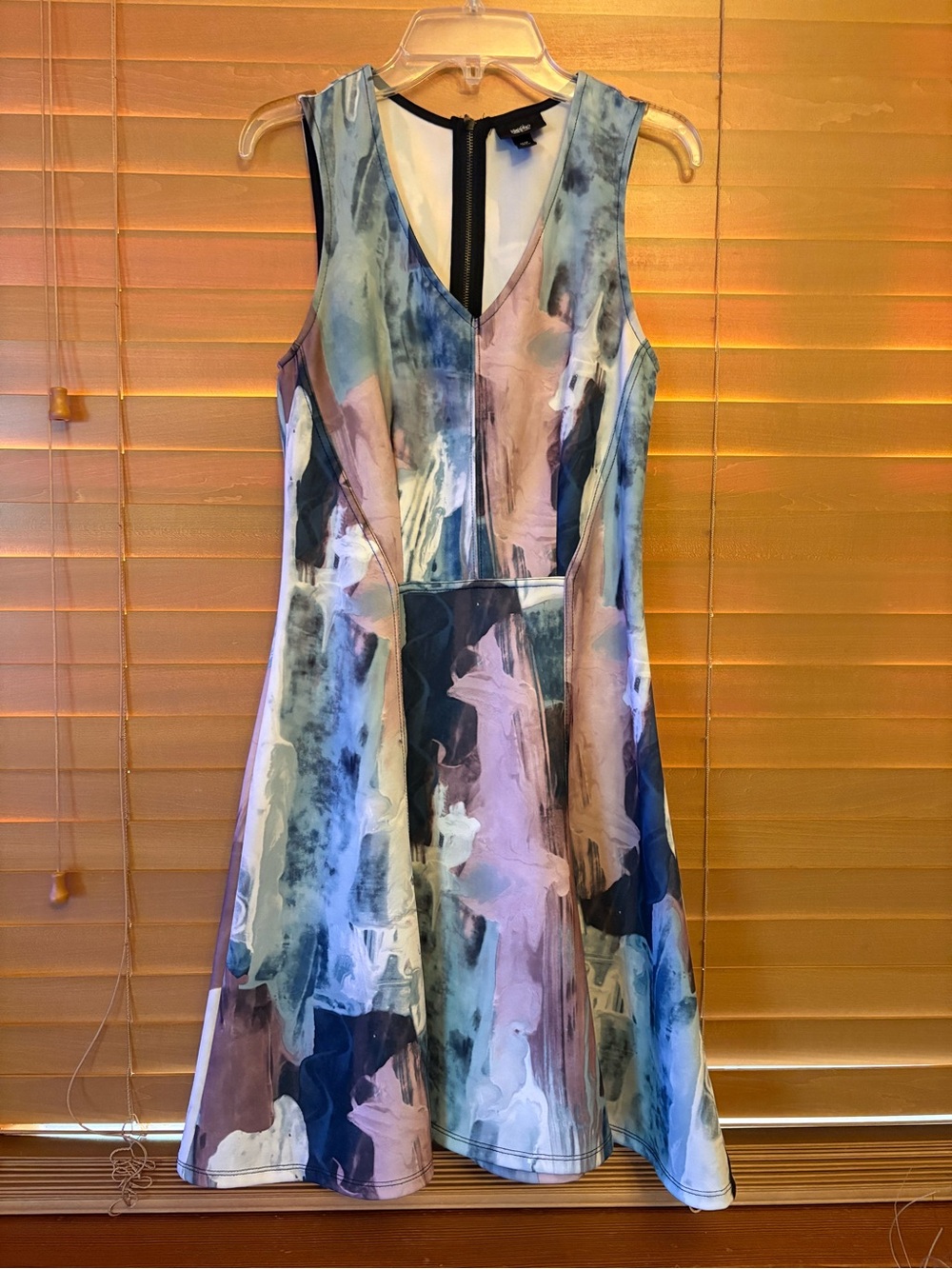 Mossimo Colorful Patterns Dress in blue, pink and black. Size XS